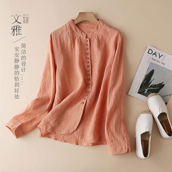 women's blouses & shirts spring arts style women long sleeve loose white single-breasted cotton linen casual blouse femme plu
women's blouses & shirts spring arts style women long sleeve loose white single-breasted cotton linen casual blouse femme plu