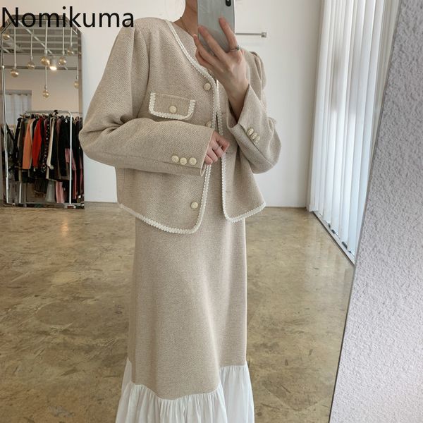 nomikuma contrast color single breasted long sleeve jackets patchwork sleeveles dress women two piece set korean vintage 3c706 210514, White
nomikuma contrast color single breasted long sleeve jackets patchwork sleeveles dress women two piece set korean vintage 3c706 210514, White