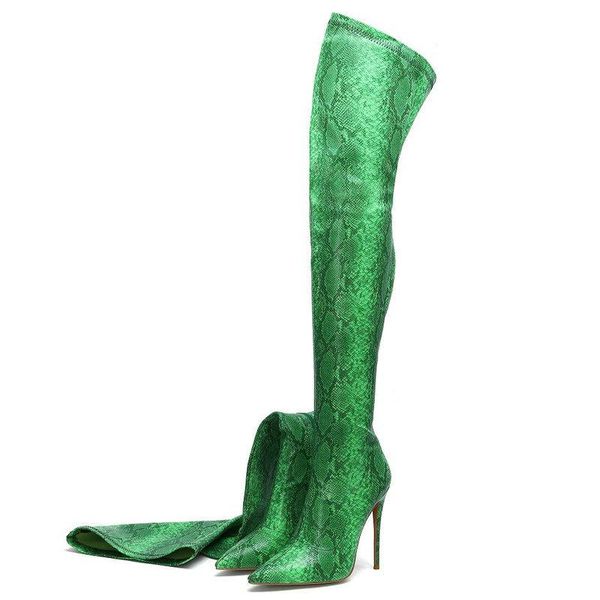 boots band women faux snake leather over the knee thin high heel stretch woman pointed toe zipper autumn, Black
boots band women faux snake leather over the knee thin high heel stretch woman pointed toe zipper autumn, Black