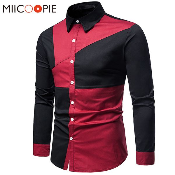 shirts for men vintage hombre fashion brand mens cotton patchwork long sleeve slim fit chemise kg-8, White;black
shirts for men vintage hombre fashion brand mens cotton patchwork long sleeve slim fit chemise kg-8, White;black