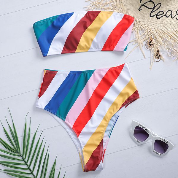new 2021 striped high waist bikini women bandeau swimsuit female swimwear two pieces bikini set bathers bathing suit swim ladying
new 2021 striped high waist bikini women bandeau swimsuit female swimwear two pieces bikini set bathers bathing suit swim ladying