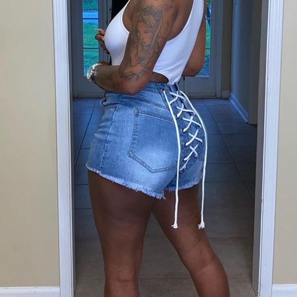women's jeans plus size fashion personality punk fan bike back strap shorts women, Blue
women's jeans plus size fashion personality punk fan bike back strap shorts women, Blue