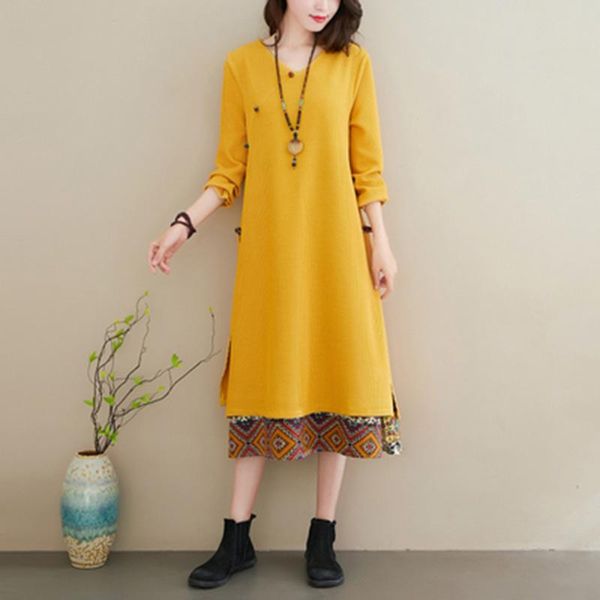 casual dresses spring/autumn arts style women loose long sleeve button design dress v-neck patchwork a601, Black;gray
casual dresses spring/autumn arts style women loose long sleeve button design dress v-neck patchwork a601, Black;gray