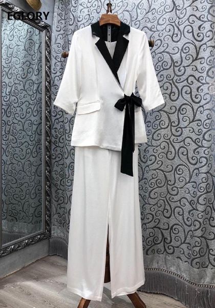 2021 autumn blazer sets women black white color block jacket+straight long pant set ladies 2pc work women's suits & blazers, White;black
2021 autumn blazer sets women black white color block jacket+straight long pant set ladies 2pc work women's suits & blazers, White;black