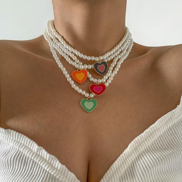 chokers 2021 heart-shaped pearl necklaces for women fashion short clavicle chain beads necklace female high jewelry choker set gift, Golden;silver
chokers 2021 heart-shaped pearl necklaces for women fashion short clavicle chain beads necklace female high jewelry choker set gift, Golden;silver