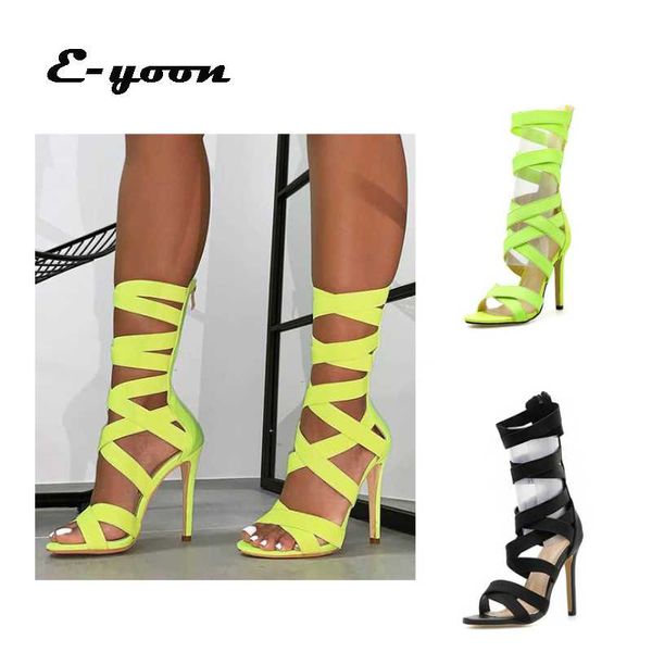 sandals summer elastic band cross cutout roman high heels stiletto heel zipper club pointed open toe shoes, Black
sandals summer elastic band cross cutout roman high heels stiletto heel zipper club pointed open toe shoes, Black