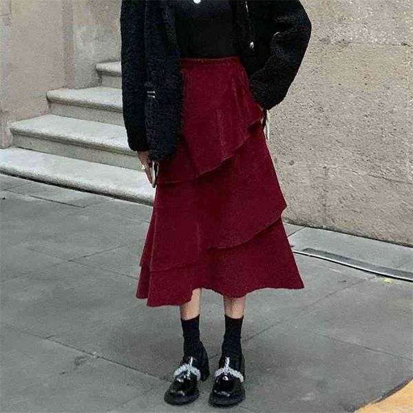 autumn & winter elastic high waist slimming simple red irregular all-match casual women a-line cake skirt 210527, Black
autumn & winter elastic high waist slimming simple red irregular all-match casual women a-line cake skirt 210527, Black