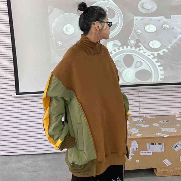 women's hoodies & sweatshirts galcaur casual for women turtleneck long lantern sleeve loose patchwork hit color pullovers female clothe, Black
women's hoodies & sweatshirts galcaur casual for women turtleneck long lantern sleeve loose patchwork hit color pullovers female clothe, Black