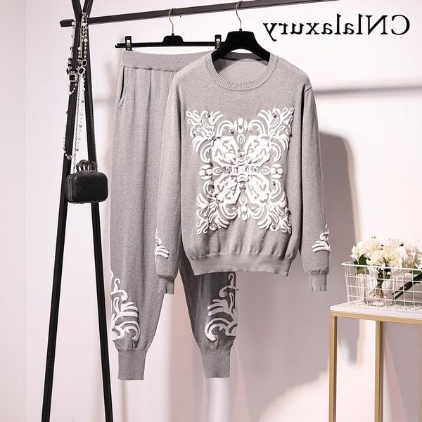 women's two piece pants set female diamonds long sleeve pull sweater knit 2pcs women autumn loose trousers knitwear ladies tracksuits, White
women's two piece pants set female diamonds long sleeve pull sweater knit 2pcs women autumn loose trousers knitwear ladies tracksuits, White