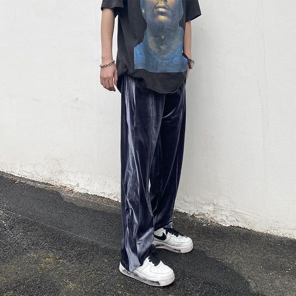 men's pants casual stitching wide sports high street leg side spring and autumn loose with velvet stripe straight, Black
men's pants casual stitching wide sports high street leg side spring and autumn loose with velvet stripe straight, Black