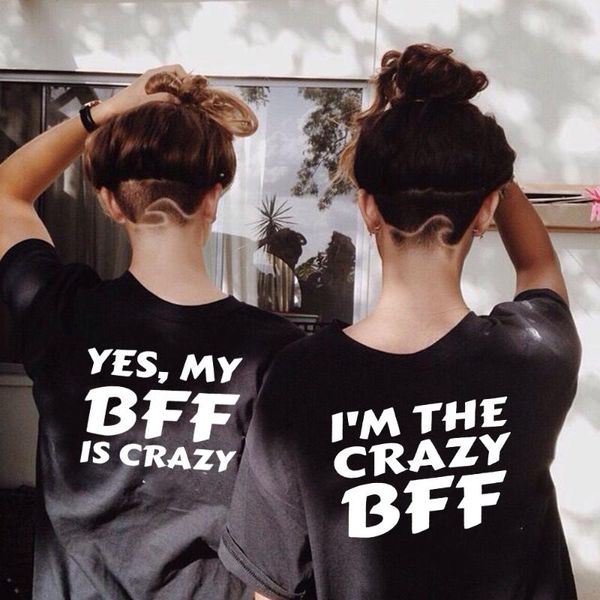 women's t-shirt my friend is crazy letter print friends sister bff graphic tees women harajuku tumblr matching couple clothes, White
women's t-shirt my friend is crazy letter print friends sister bff graphic tees women harajuku tumblr matching couple clothes, White