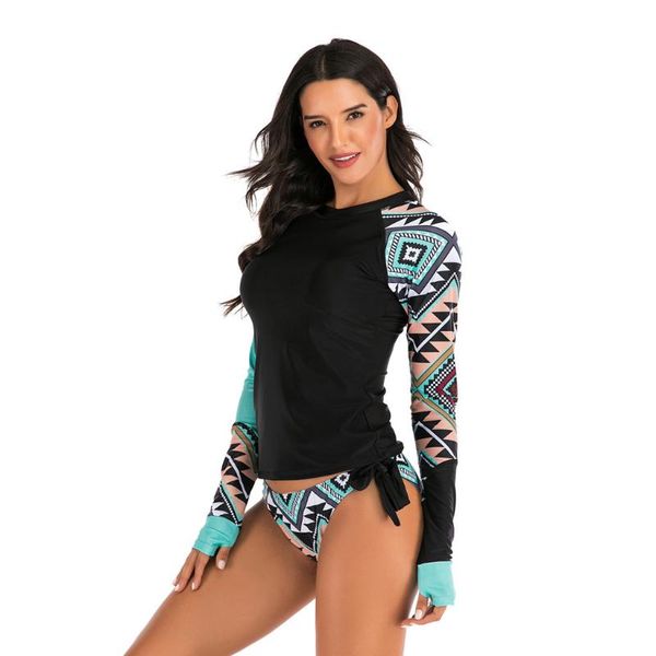 women's swimwear pbbb women sunscreen long sleeve print tankini beach surfing suit ladies printed wetsuits wears diving suits, White;black
women's swimwear pbbb women sunscreen long sleeve print tankini beach surfing suit ladies printed wetsuits wears diving suits, White;black