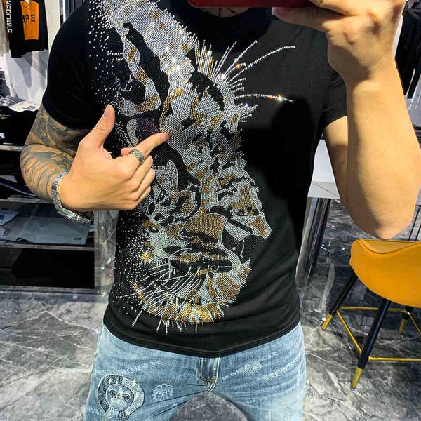 tee 2021 heavy industry strass tiger drill-neck fashion sleeve short man t-shirt tshirt, White;black
tee 2021 heavy industry strass tiger drill-neck fashion sleeve short man t-shirt tshirt, White;black