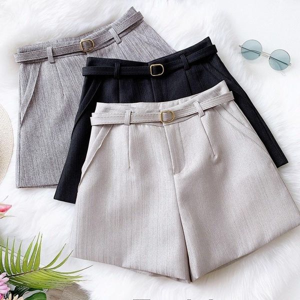 women's shorts wide leg high waist casual shorts, korean slim fit, cotton belt, striped skirt, spring and summer, White;black
women's shorts wide leg high waist casual shorts, korean slim fit, cotton belt, striped skirt, spring and summer, White;black