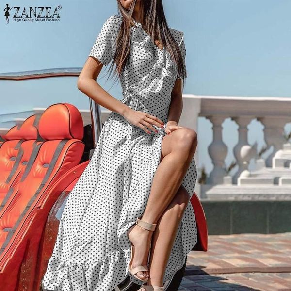 casual dresses 2021 summer bohemian maxi dress women elegant polka dot robe zanzea party ruffle vestido fashion fitting v neck oversize, Black;gray
casual dresses 2021 summer bohemian maxi dress women elegant polka dot robe zanzea party ruffle vestido fashion fitting v neck oversize, Black;gray