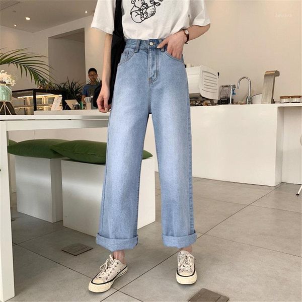 hzirip arrival female women 2021 high waist solid loose jeans all match light washed denim wide leg full trousers 2 types women's, Blue
hzirip arrival female women 2021 high waist solid loose jeans all match light washed denim wide leg full trousers 2 types women's, Blue