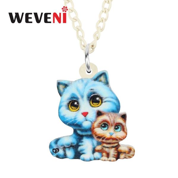 pendant necklaces weveni mother's day acrylic sweet cat kitten necklace fashion long chain unique charms gift party jewelry for women g, Silver
pendant necklaces weveni mother's day acrylic sweet cat kitten necklace fashion long chain unique charms gift party jewelry for women g, Silver