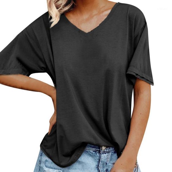 women's t-shirt summer fashion sweatwear workout solid color concise temperament plus size pullover v-neck short-sleeved #t3g, White
women's t-shirt summer fashion sweatwear workout solid color concise temperament plus size pullover v-neck short-sleeved #t3g, White