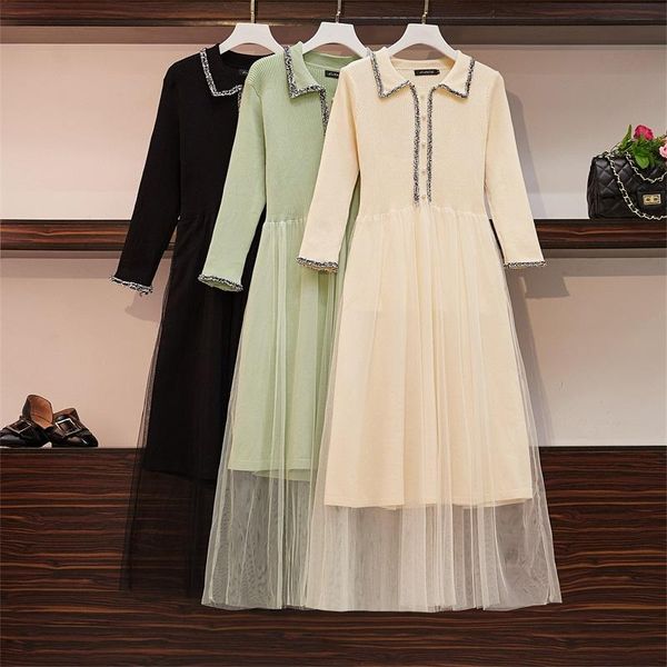 casual dresses willstage l-4xl plus size dress lace patchwork elegant oversize women long knitting 2021 winter sweater mesh, Black;gray
casual dresses willstage l-4xl plus size dress lace patchwork elegant oversize women long knitting 2021 winter sweater mesh, Black;gray