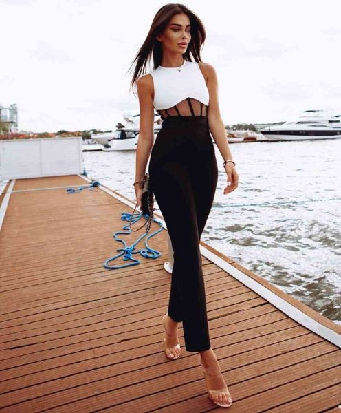 dress women mesh black white patches bandage fashion street, Black;gray 
dress women mesh black white patches bandage fashion street, Black;gray