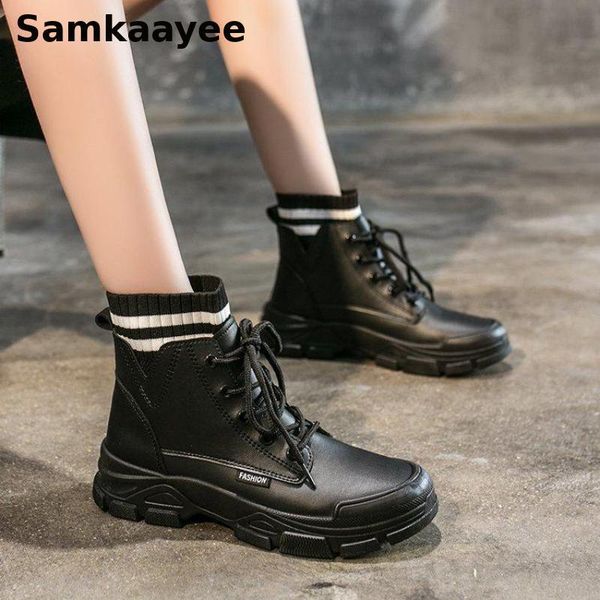 boots size 35-40 womens spring autumn female pu leather botas striped lace-up platform shoes mujer motorcycle booties y52, Black
boots size 35-40 womens spring autumn female pu leather botas striped lace-up platform shoes mujer motorcycle booties y52, Black