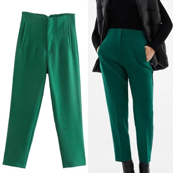 women's pants & capris za 2022 green women high waist pencil woman fashion suit female streetwear casual baggy straight trousers, Black;white
women's pants & capris za 2022 green women high waist pencil woman fashion suit female streetwear casual baggy straight trousers, Black;white