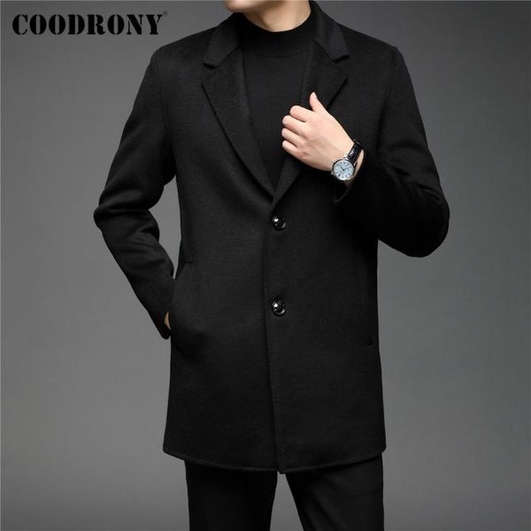 men's wool & blends coodrony men winter jacket thick warm down liner overcoat business fashion gentleman long coat trench c8143, Black
men's wool & blends coodrony men winter jacket thick warm down liner overcoat business fashion gentleman long coat trench c8143, Black