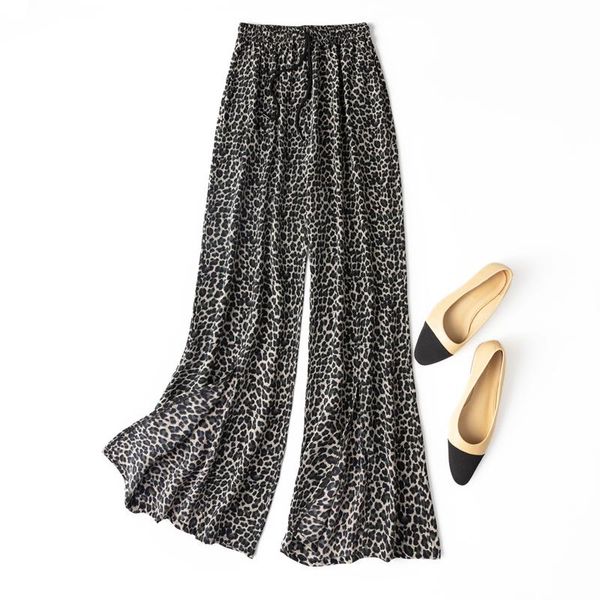 women's pants & capris shuchan club leopard silk mujer pantalones womens fashion full length flare summer clothes, Black;white
women's pants & capris shuchan club leopard silk mujer pantalones womens fashion full length flare summer clothes, Black;white