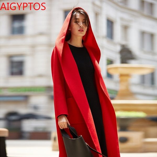 women's wool & blends original design double-sided water ripple cashmere hooded loose coat woolen red casual autumn and winter women fg, Black
women's wool & blends original design double-sided water ripple cashmere hooded loose coat woolen red casual autumn and winter women fg, Black