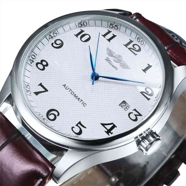 fashion business automatic mechanical watch men time master leather strap white dial calendar date montre homme winner classic 210329, Slivery;brown
fashion business automatic mechanical watch men time master leather strap white dial calendar date montre homme winner classic 210329, Slivery;brown