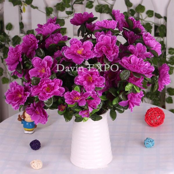 decorative flowers & wreaths 6 heads 40cm artificial long rhododendron silk bridal for wedding restaurant el home decoration decor 
decorative flowers & wreaths 6 heads 40cm artificial long rhododendron silk bridal for wedding restaurant el home decoration decor