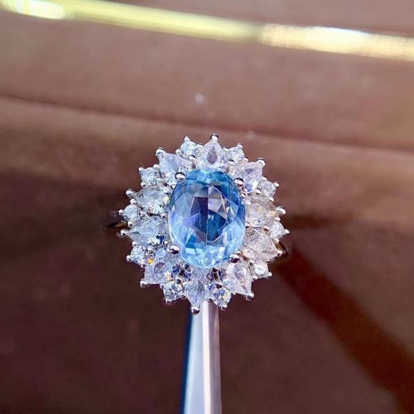 cluster rings 100% natural and real aquamarine ring 925 sterling silver fashion woman female engagement jewelry, Golden;silver
cluster rings 100% natural and real aquamarine ring 925 sterling silver fashion woman female engagement jewelry, Golden;silver
