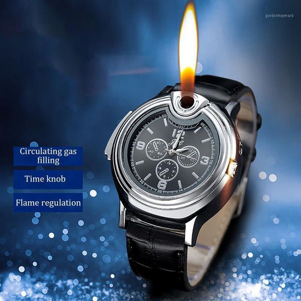 wristwatches creative watch inflatable lighter metal personality gas electronic open flame 2021 fashion men, Slivery;brown
wristwatches creative watch inflatable lighter metal personality gas electronic open flame 2021 fashion men, Slivery;brown