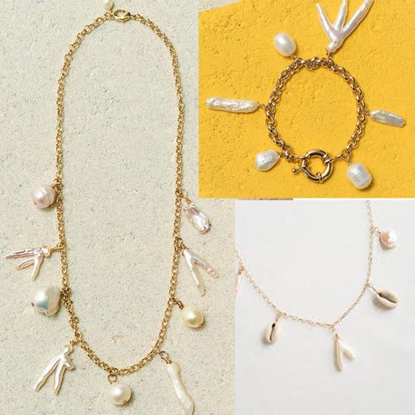 earrings & necklace freshwater pearl series bracelet set 2021 fashion personality gold color chain handmade design, Silver
earrings & necklace freshwater pearl series bracelet set 2021 fashion personality gold color chain handmade design, Silver