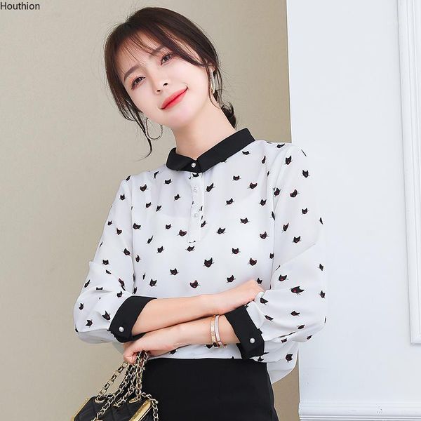women's blouses & shirts fashion casual shirt cat print blouse loose chiffon 3/4sleeve korean summer, White
women's blouses & shirts fashion casual shirt cat print blouse loose chiffon 3/4sleeve korean summer, White