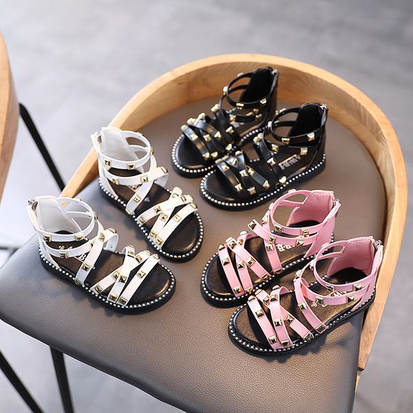 2021 summer girls shoes leather rivets sandals boots cross-tied kids shoes gladiator sandals back zip roma princess shoes child, Black;grey
2021 summer girls shoes leather rivets sandals boots cross-tied kids shoes gladiator sandals back zip roma princess shoes child, Black;grey