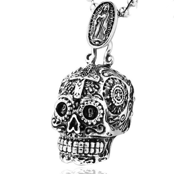 chains trendy fashion gothic punk hip-hop style carved cross skull pendant male domineering jewelry wholesale, Silver
chains trendy fashion gothic punk hip-hop style carved cross skull pendant male domineering jewelry wholesale, Silver