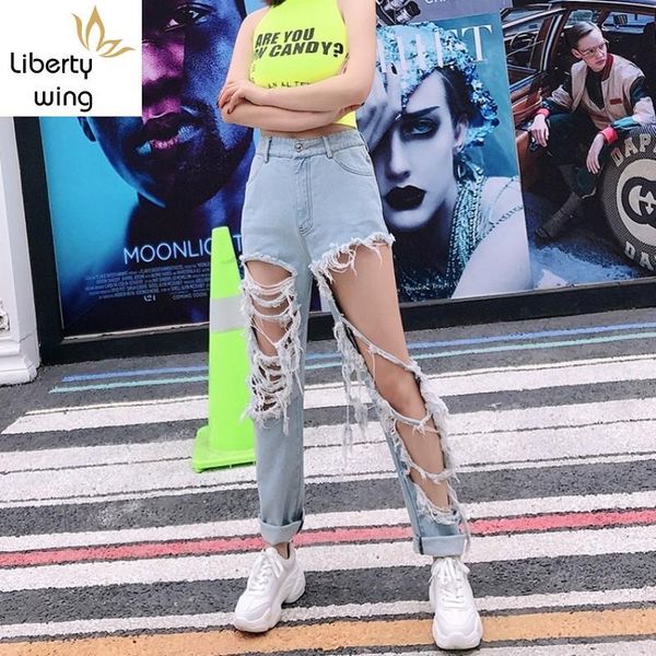 women's jeans harajuku women street hole ripped hollow out summer high waist baggy hip hop female denim pants casual trousers, Blue
women's jeans harajuku women street hole ripped hollow out summer high waist baggy hip hop female denim pants casual trousers, Blue