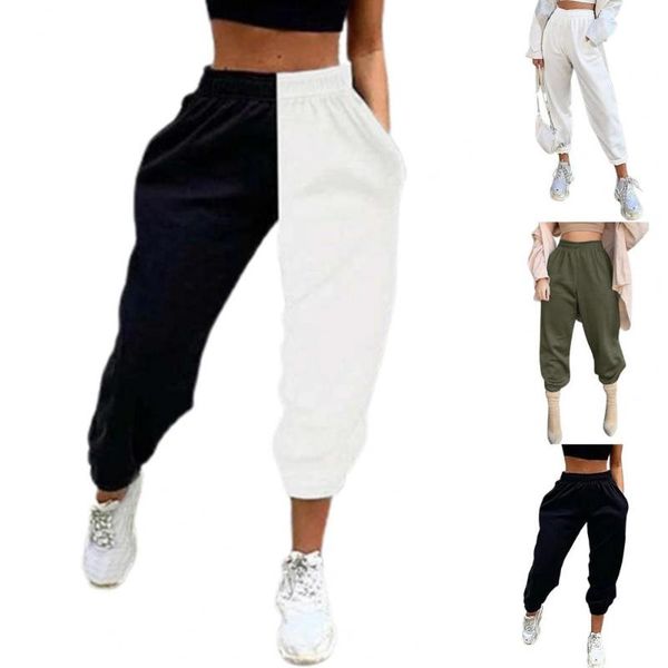 women's pants & capris side pockets elastic waist women loose black white patchwork color casual streetwear
women's pants & capris side pockets elastic waist women loose black white patchwork color casual streetwear