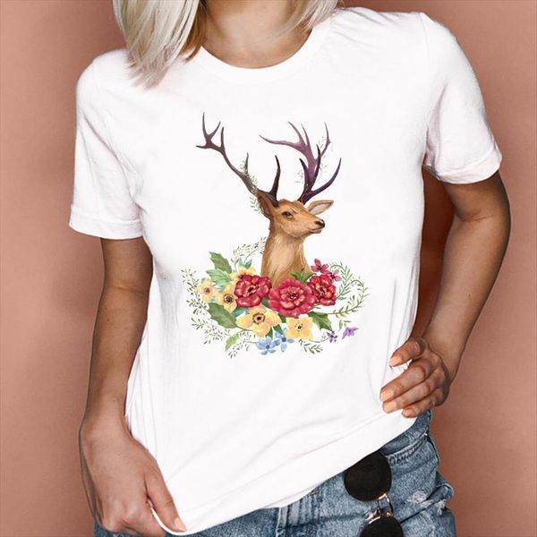graphic deer floral animal womens t shirt cute trend 90s clothing summer spring lady clothes tees print female, White
graphic deer floral animal womens t shirt cute trend 90s clothing summer spring lady clothes tees print female, White