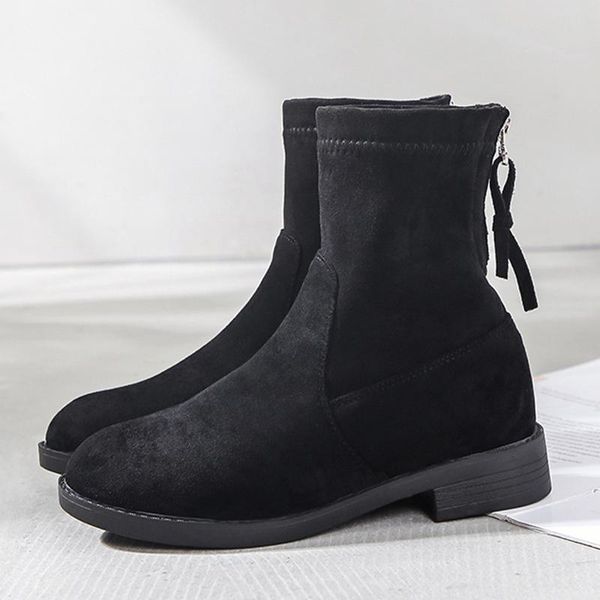boots round toe plus velvet elastic mid-tube flat 2021 winter autumn all-match female short, Black
boots round toe plus velvet elastic mid-tube flat 2021 winter autumn all-match female short, Black