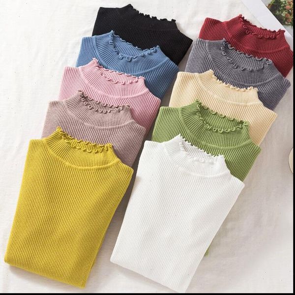 half turtleneck ruched pullover korea women sweater winter solid color warm autumn female chic, White;black
half turtleneck ruched pullover korea women sweater winter solid color warm autumn female chic, White;black