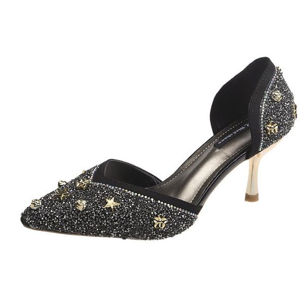 spring and summer fashion women's sets of pointed toe rubber sole stiletto high heels outdoor party shoes sandals, Black
spring and summer fashion women's sets of pointed toe rubber sole stiletto high heels outdoor party shoes sandals, Black