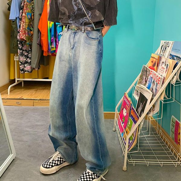 men's jeans denim retro trend washing straight tube floor mopping casual in autumn 2021, Blue
men's jeans denim retro trend washing straight tube floor mopping casual in autumn 2021, Blue