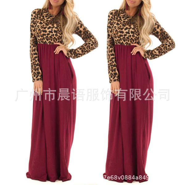 ostrich 2021 women's long sleeve maxi dress leopard print contrast patchwork dresses wine red casual elegant, Black;gray
ostrich 2021 women's long sleeve maxi dress leopard print contrast patchwork dresses wine red casual elegant, Black;gray