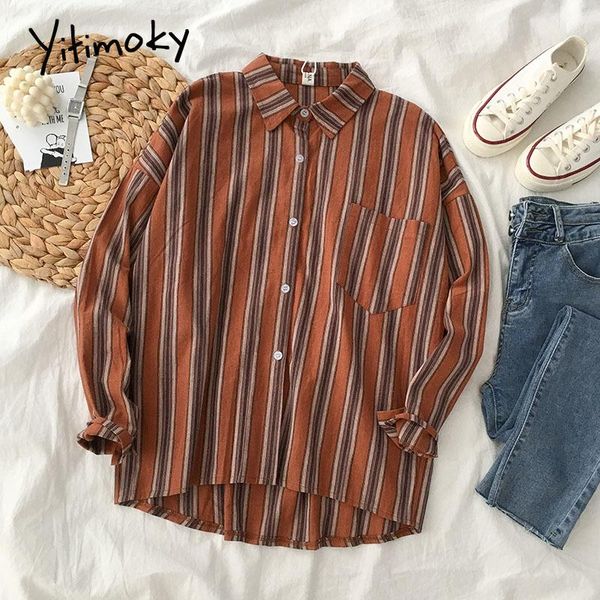 women's blouses & shirts yitimoky striped blouse women long sleeve button up turn-down collar coffee 2021 spring office lady cotton fa, White
women's blouses & shirts yitimoky striped blouse women long sleeve button up turn-down collar coffee 2021 spring office lady cotton fa, White