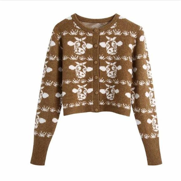 women's knits & tees 2021 europe-usa style elegant women o-neck animal pattern jacquard single-breasted long sleeve casual slim knit ca, White
women's knits & tees 2021 europe-usa style elegant women o-neck animal pattern jacquard single-breasted long sleeve casual slim knit ca, White