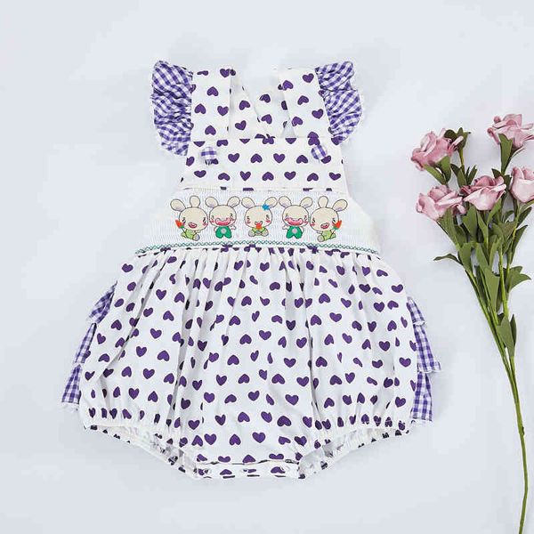 children's suit little girl handmade smocking romper children smocked clothes set infant rabbit embroidered jumpsuit baby plaid rompers, White
children's suit little girl handmade smocking romper children smocked clothes set infant rabbit embroidered jumpsuit baby plaid rompers, White