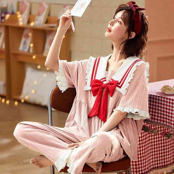 arrivals women home wear summer autumn bow short sleeve women pajamas set long pant pyjamas sets pocket cotton sleepwear, Black;red
arrivals women home wear summer autumn bow short sleeve women pajamas set long pant pyjamas sets pocket cotton sleepwear, Black;red
