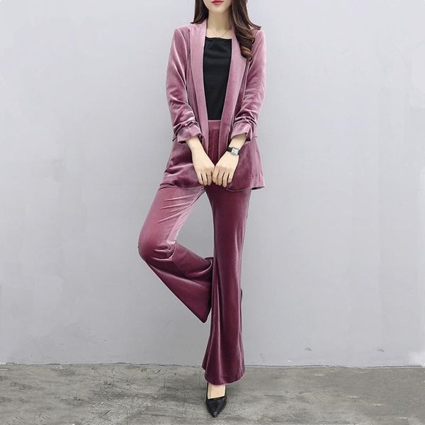 women's suits & blazers autumn winter woman gold velvet casual suit sets fashion slim office lady professional pants blazer and two, White;black
women's suits & blazers autumn winter woman gold velvet casual suit sets fashion slim office lady professional pants blazer and two, White;black